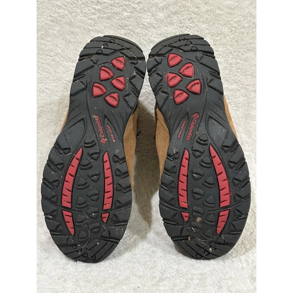 Columbia Newton Ridge Waterproof Hiking Boot Women Size 8.5 Brown Red BL4552-286